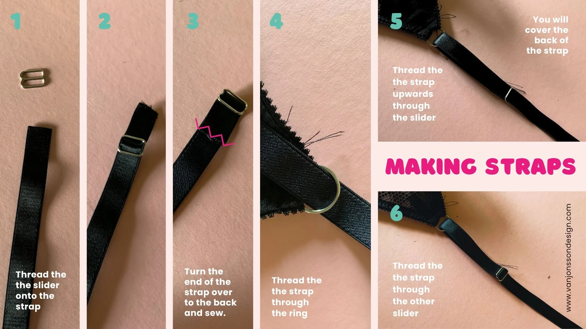 How to make sew bra straps Van Jonsson Design